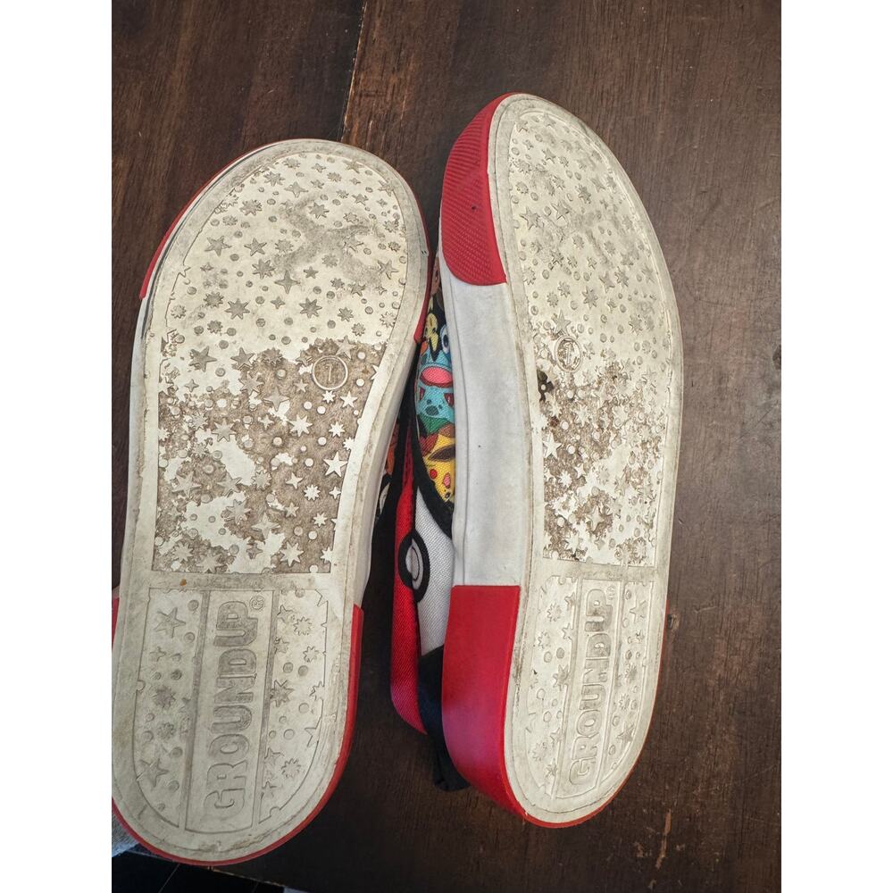 Ground Up Pokemon slip on sneakers kids size 1 red black and white - Picture 5 of 5